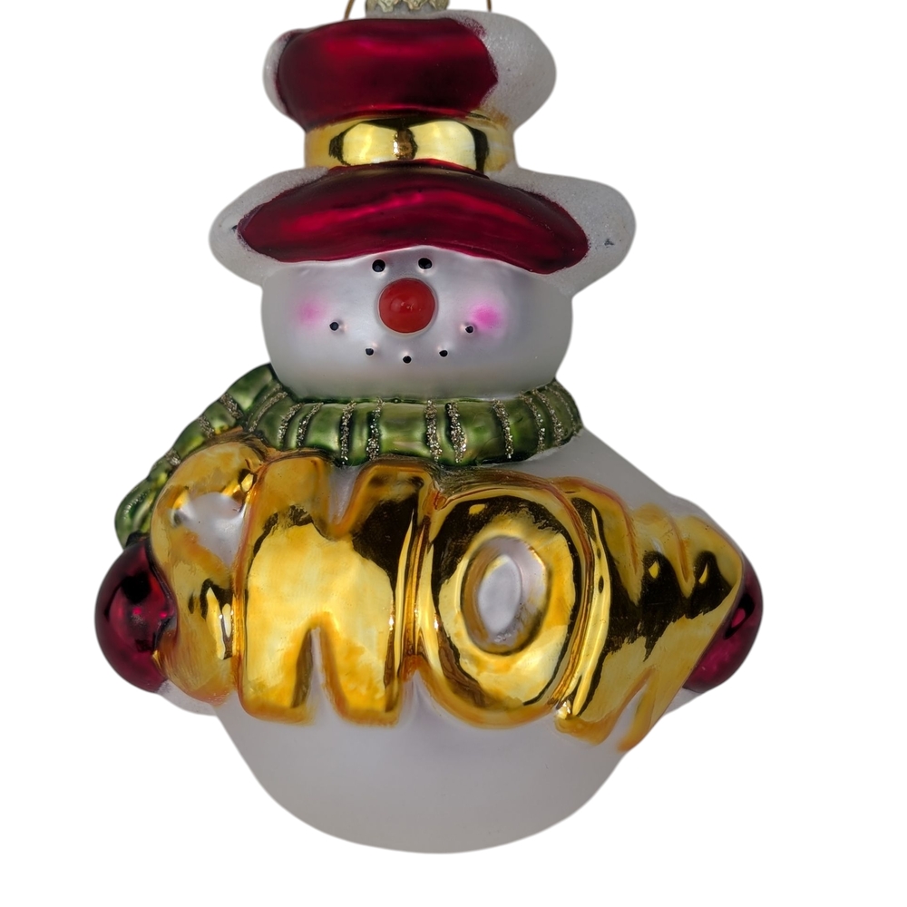 Ameri Christmas Glass Snowman Ornament